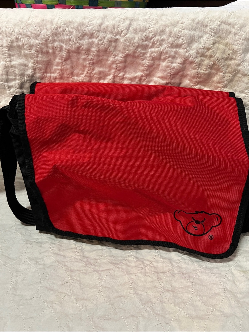 Red with Bear shoulder Bag